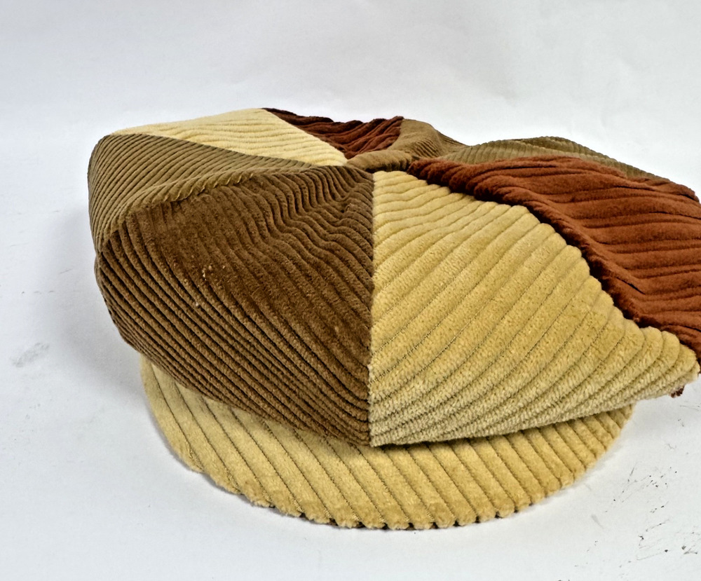Vintage Lord & TaylorMulti Color Corduroy Patchwork Hat Newsboy Cabbie Work Cap